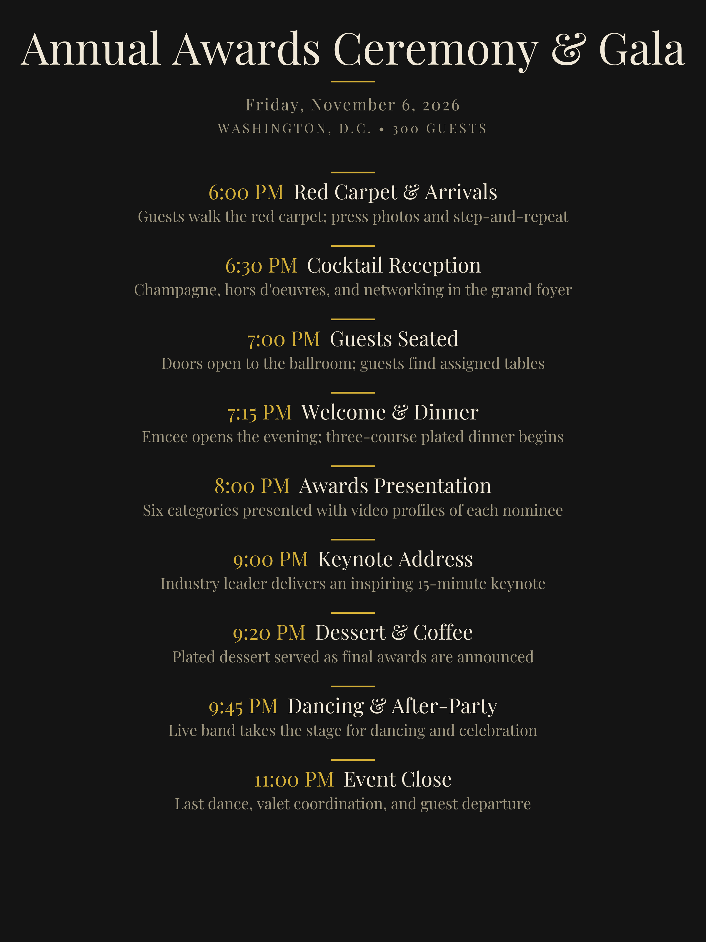 Awards Ceremony & Gala