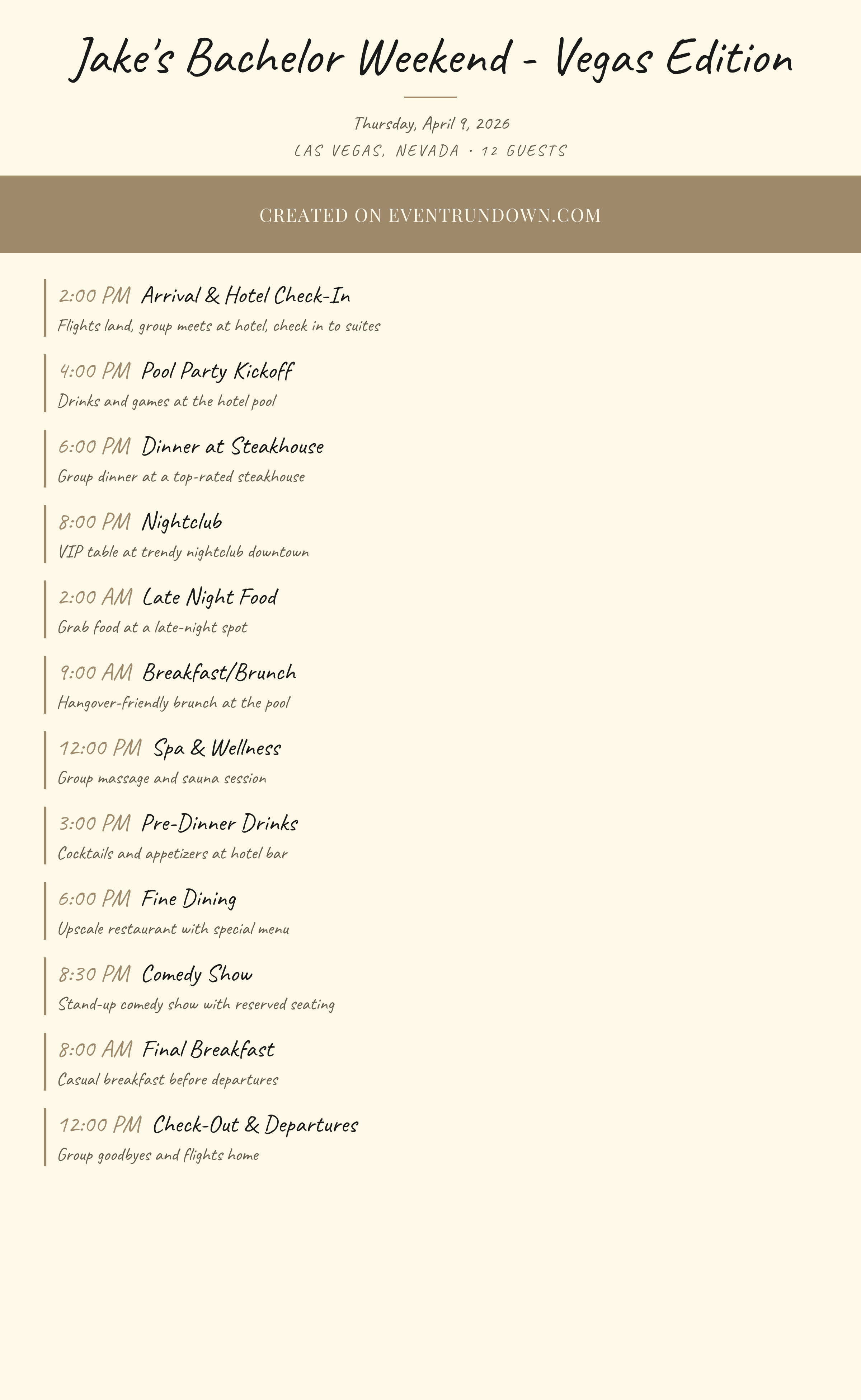 Bachelor Party Weekend