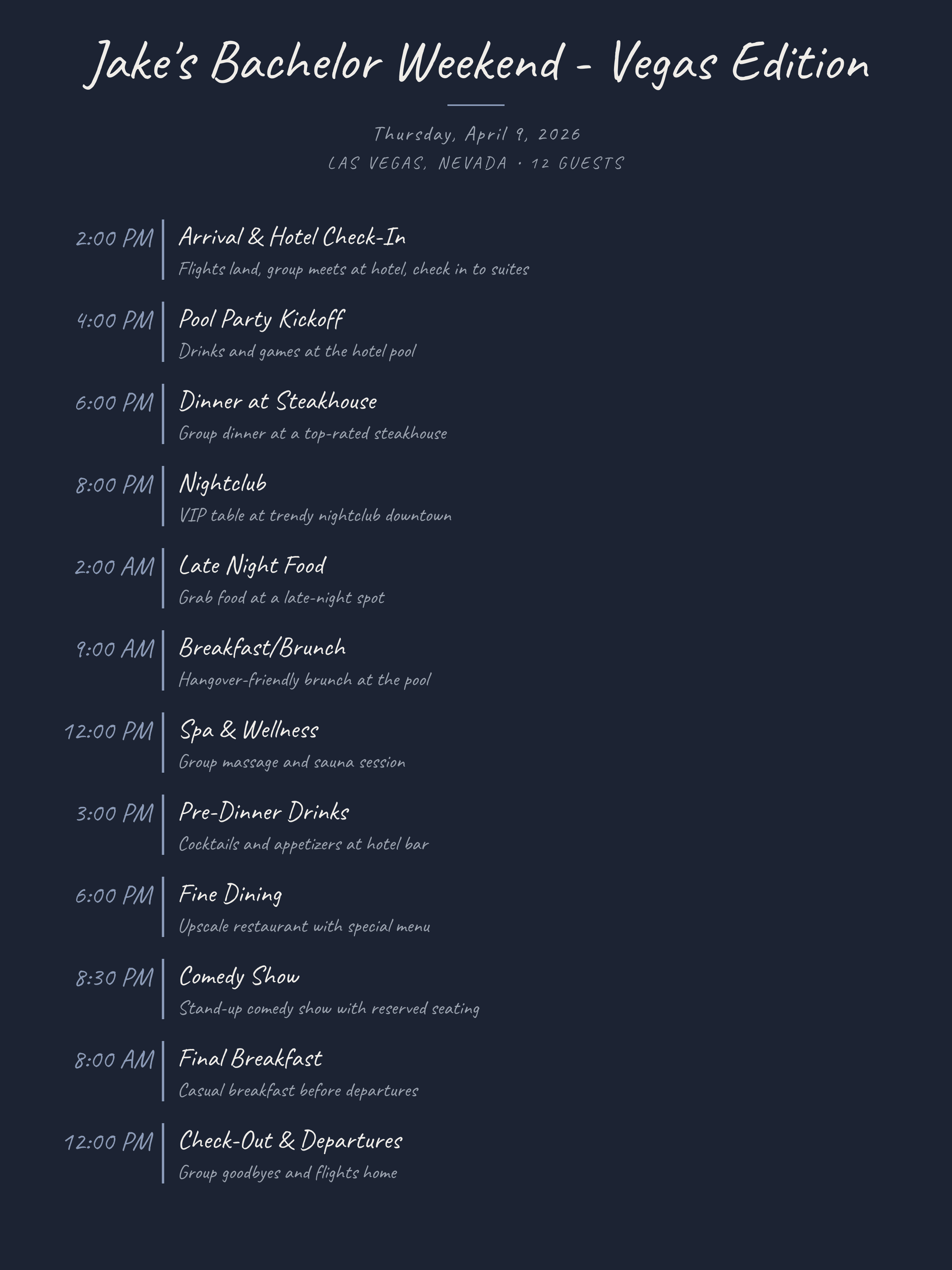 Bachelor Party Weekend