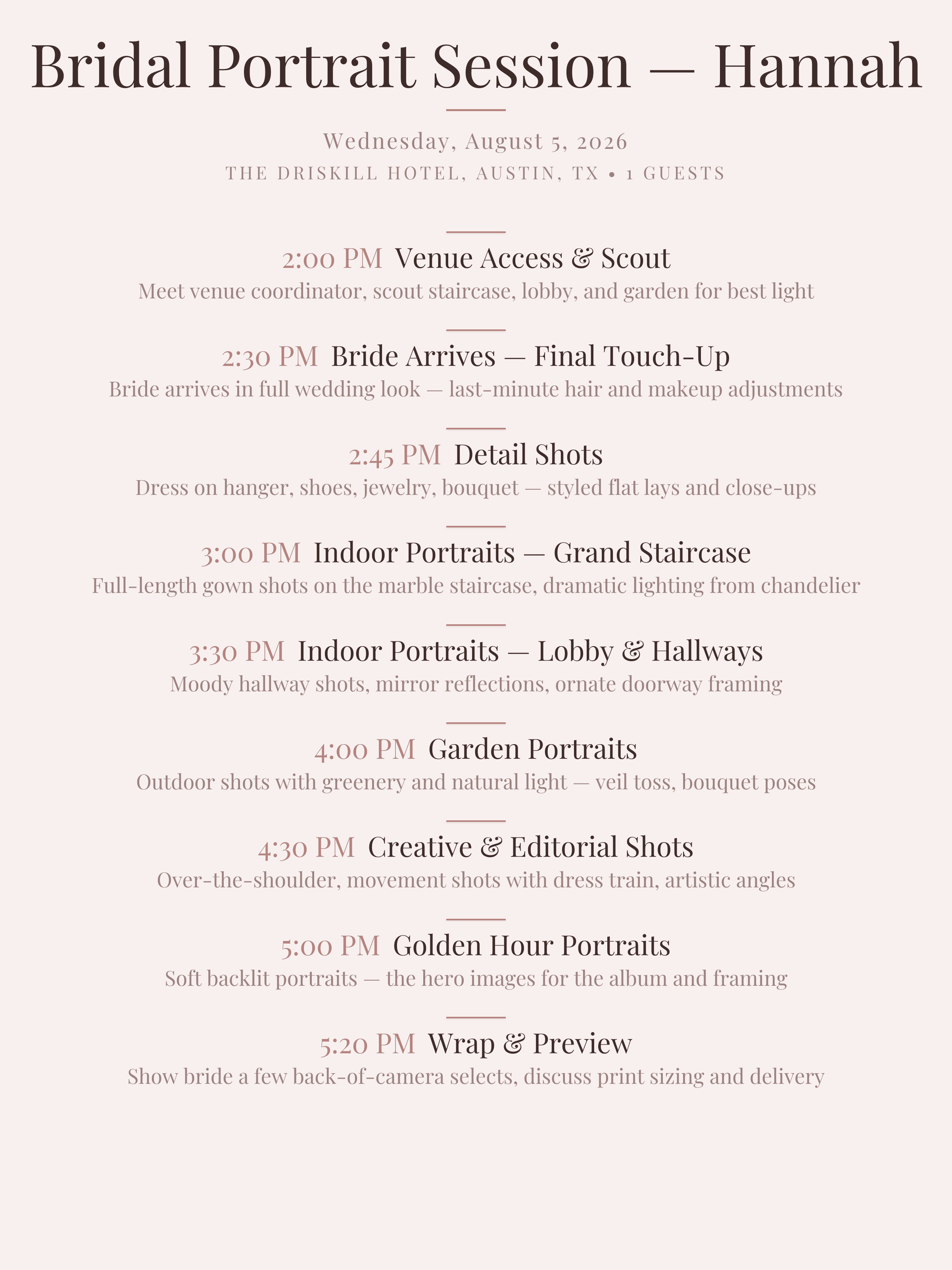 Bridal Portrait Session