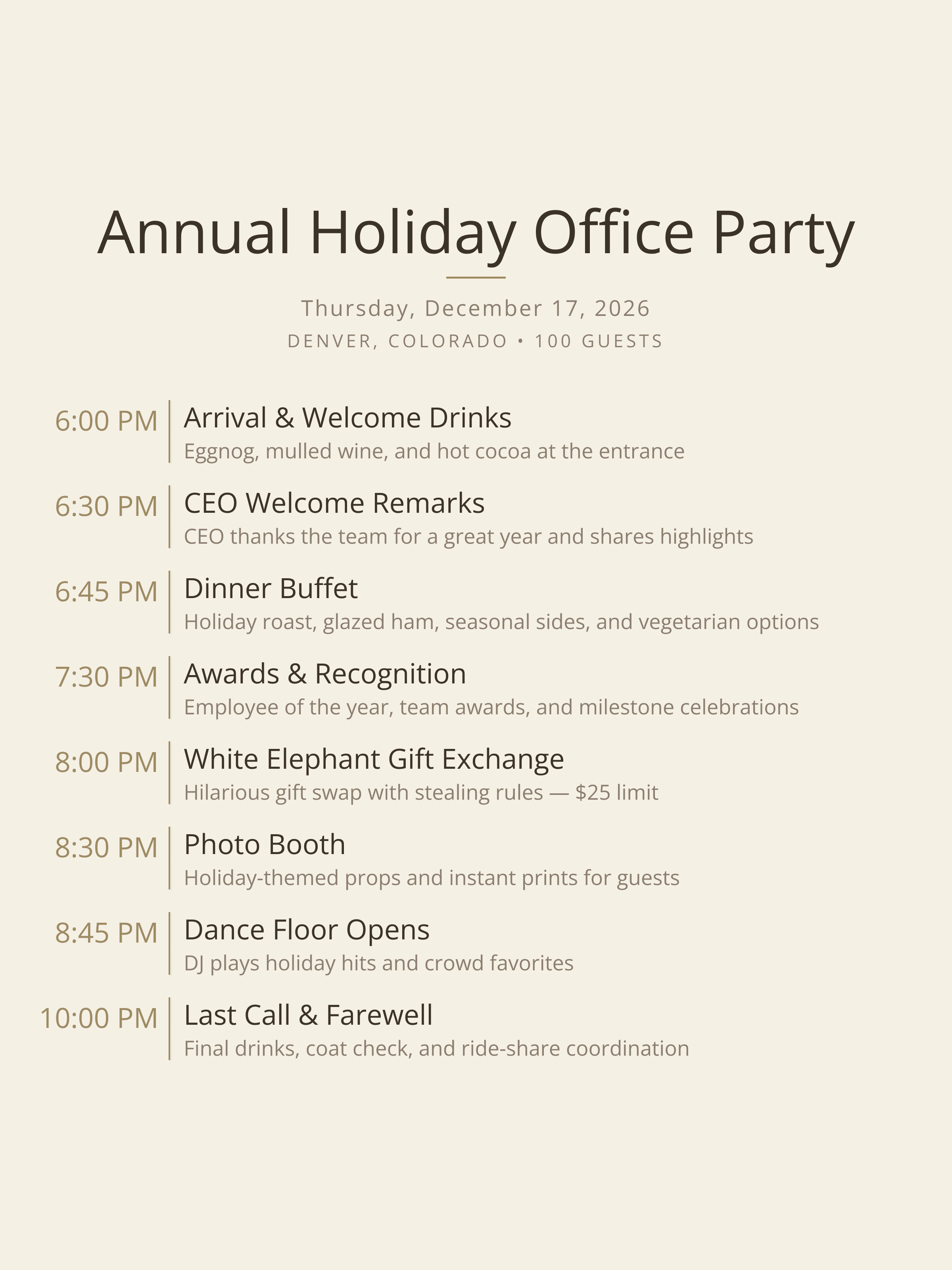 Holiday Office Party