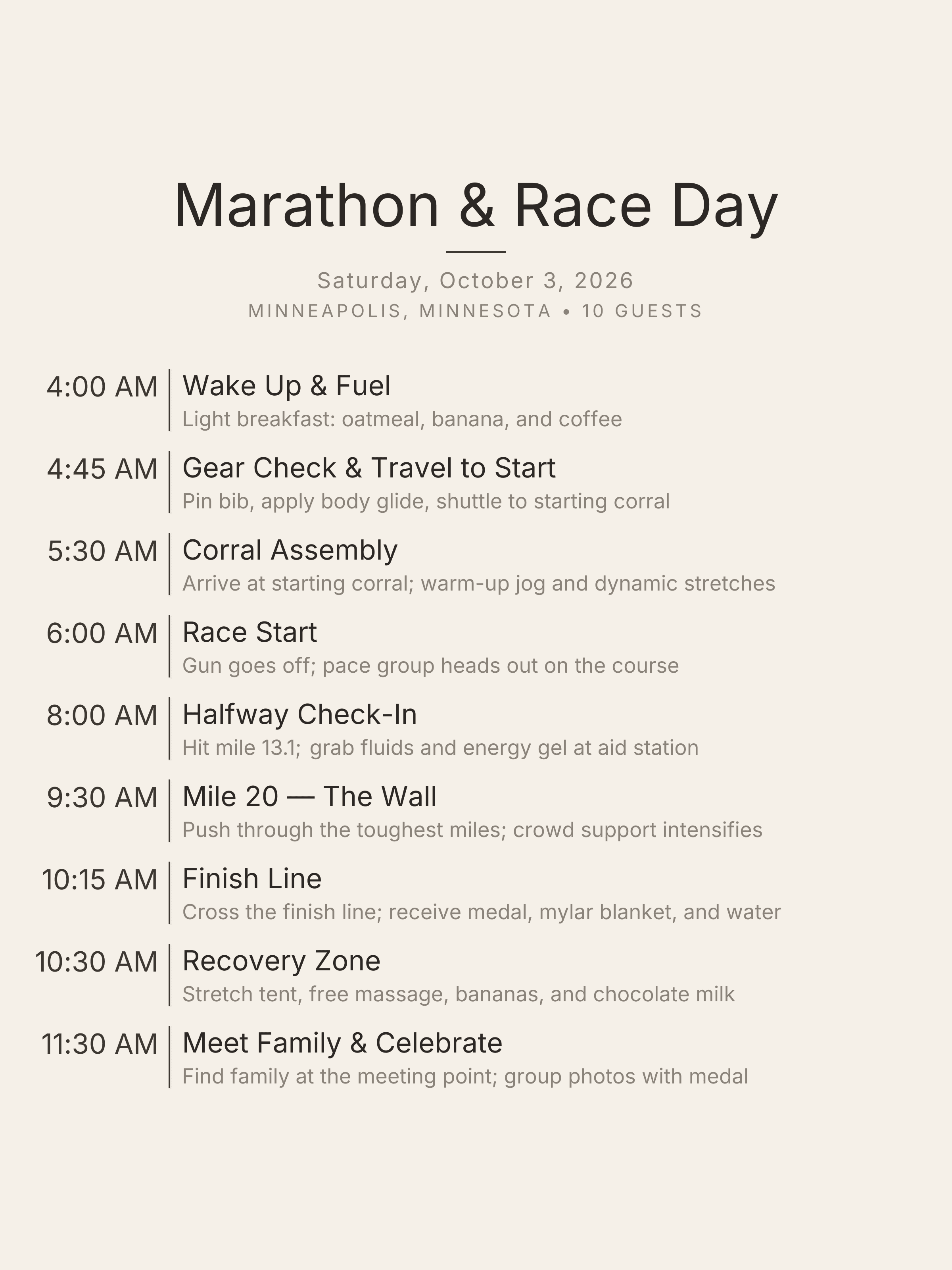 Marathon & Race Day