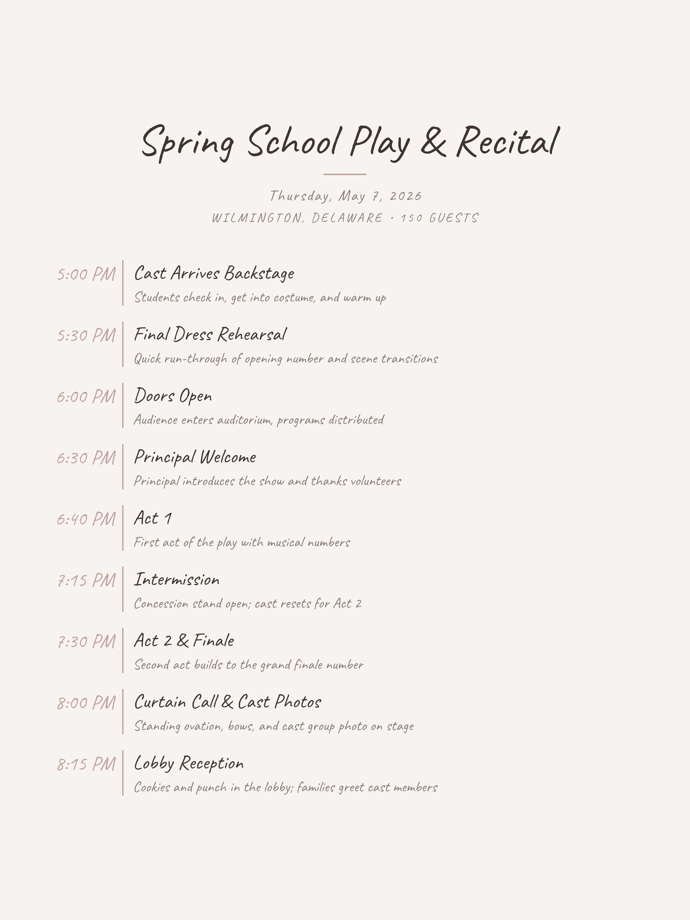 School Play & Recital