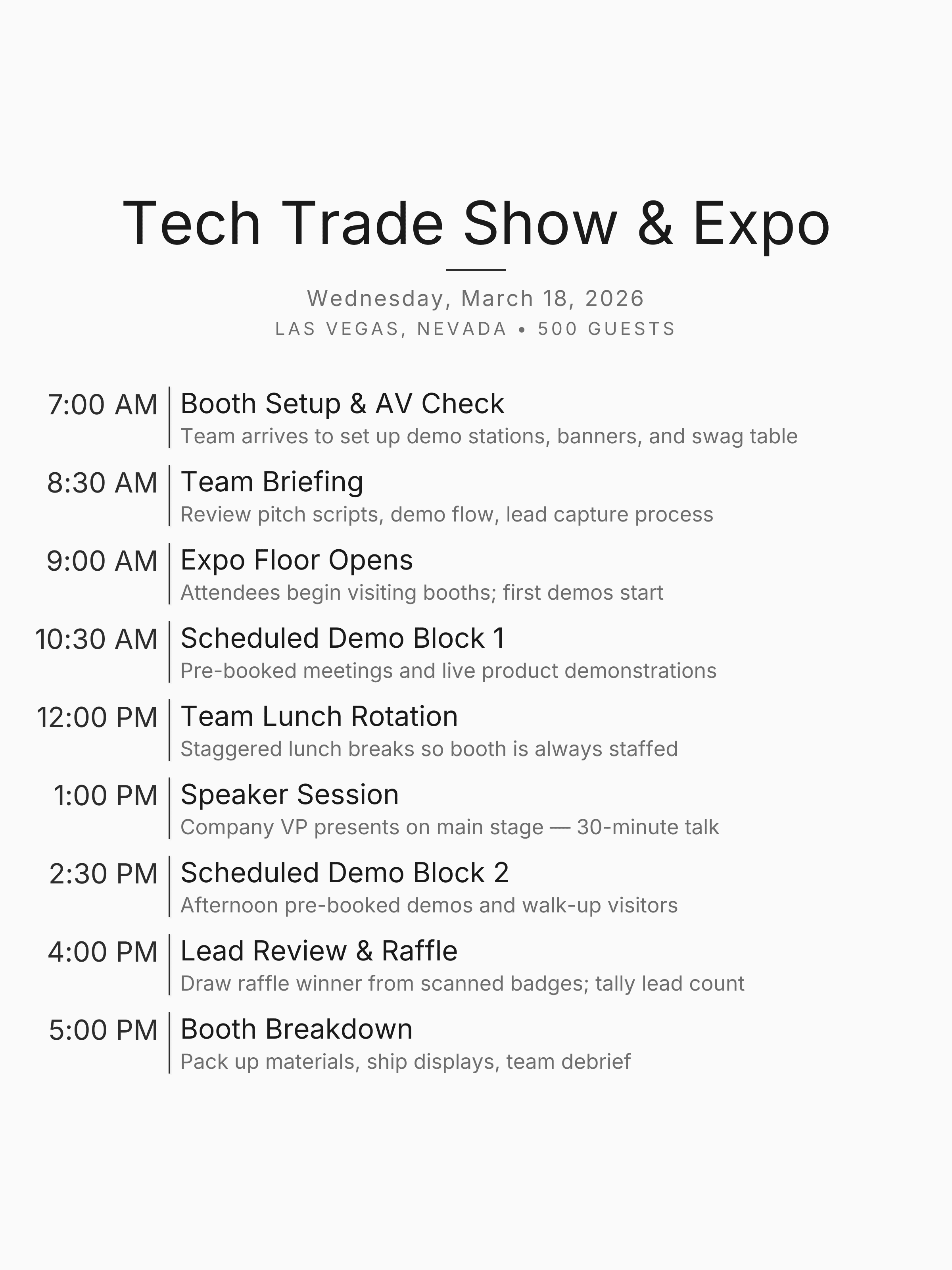 Trade Show / Expo Day