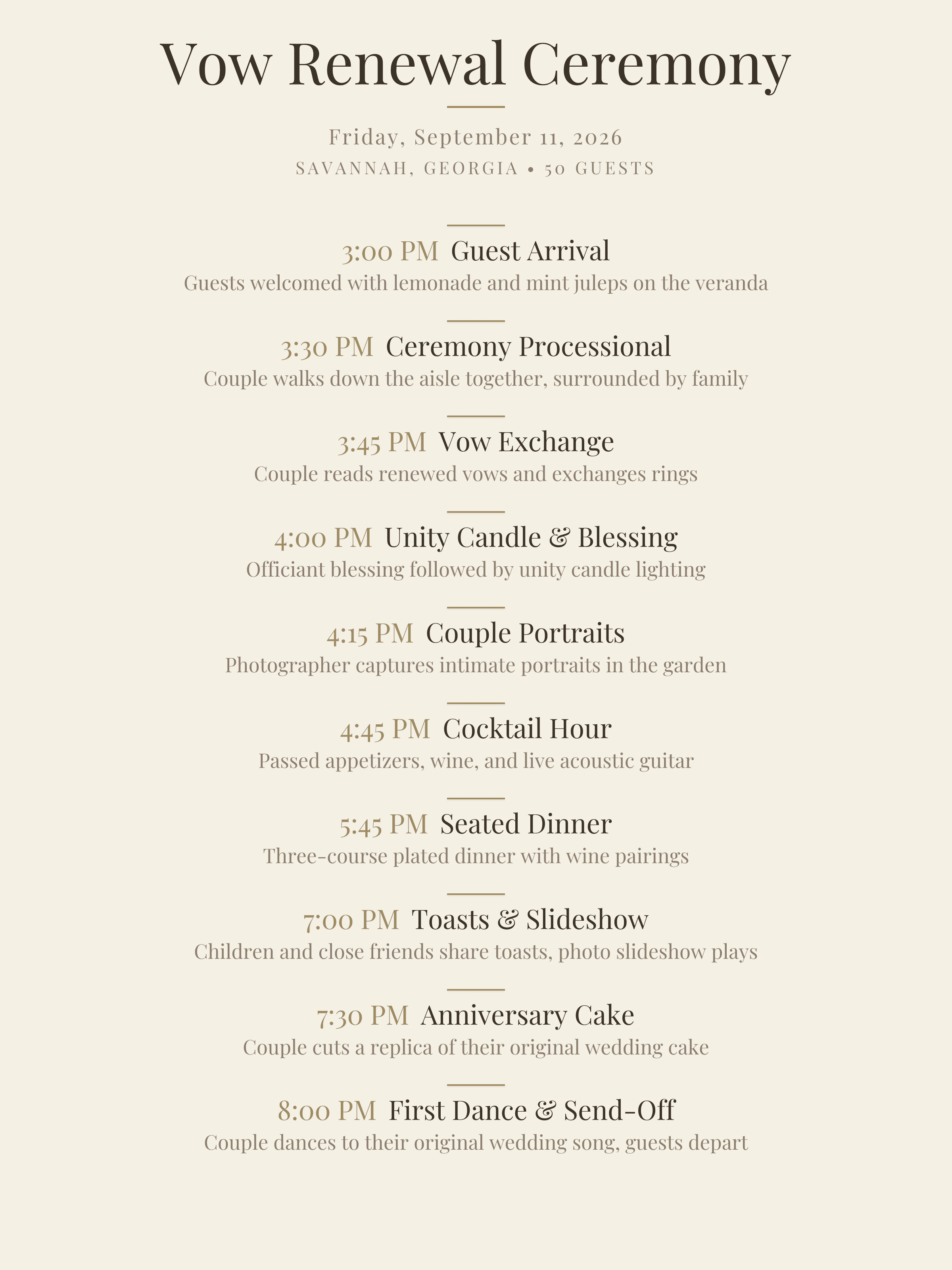 Vow Renewal Ceremony