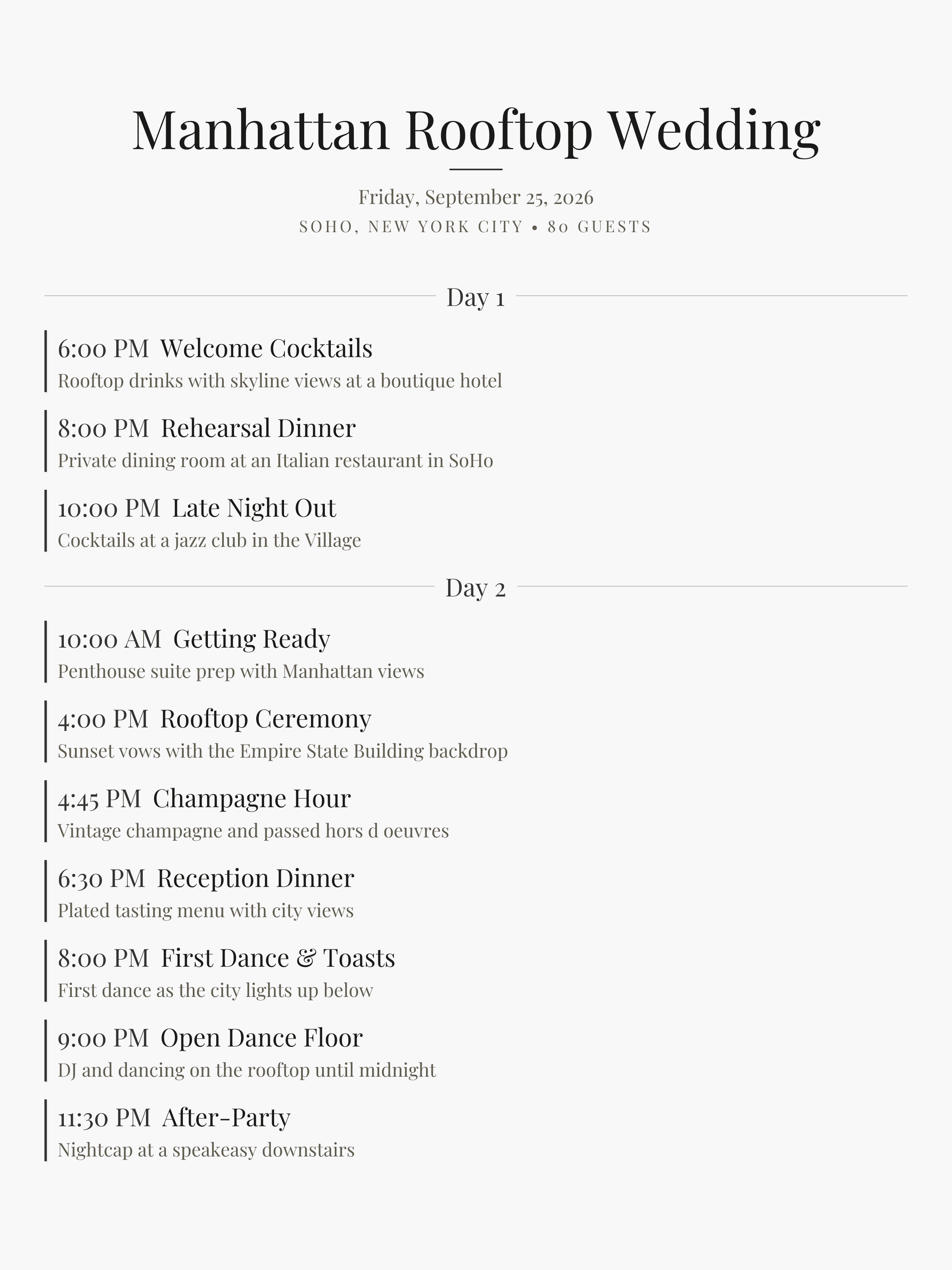 Manhattan Rooftop Wedding