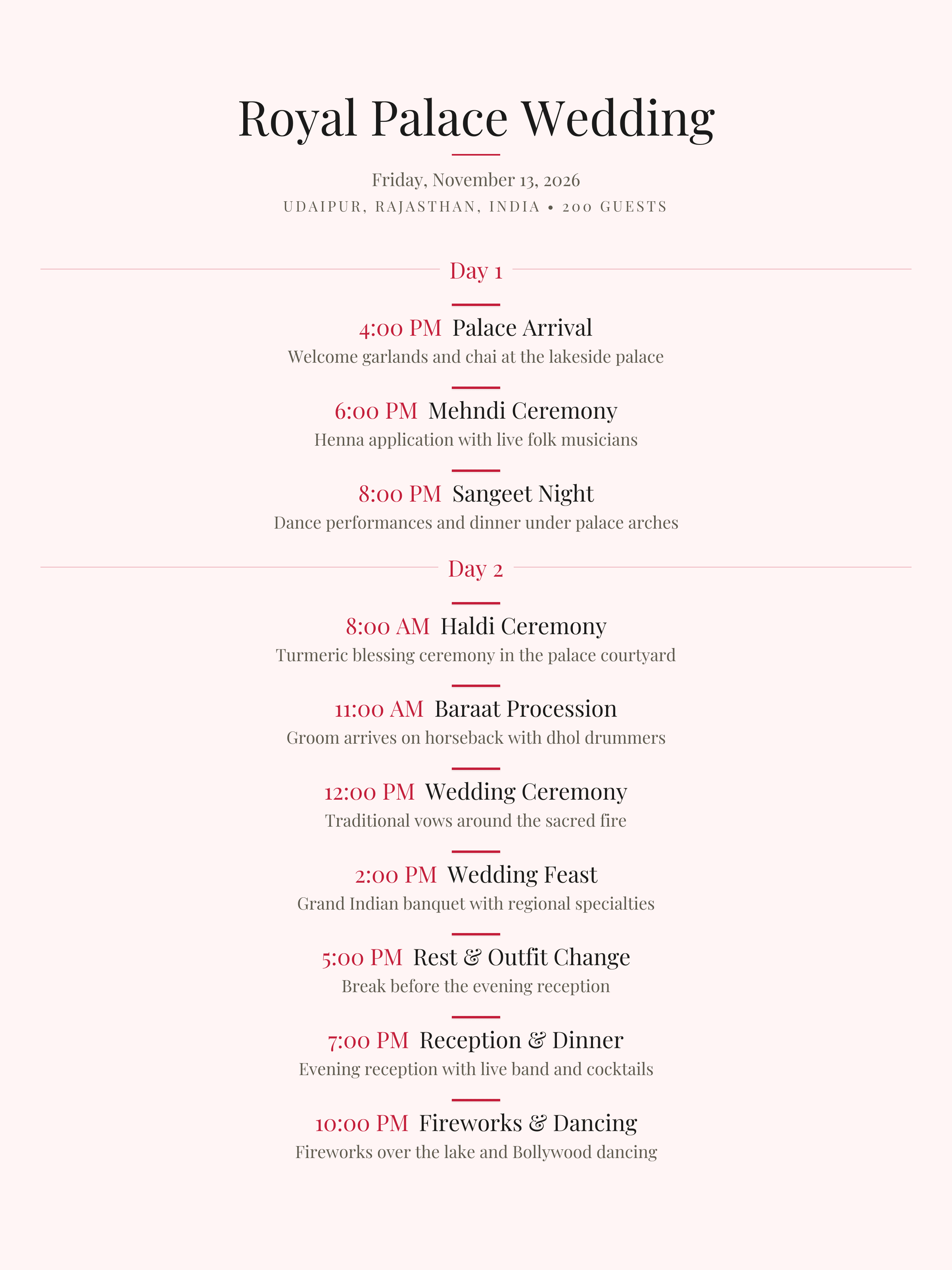 Royal Palace Wedding