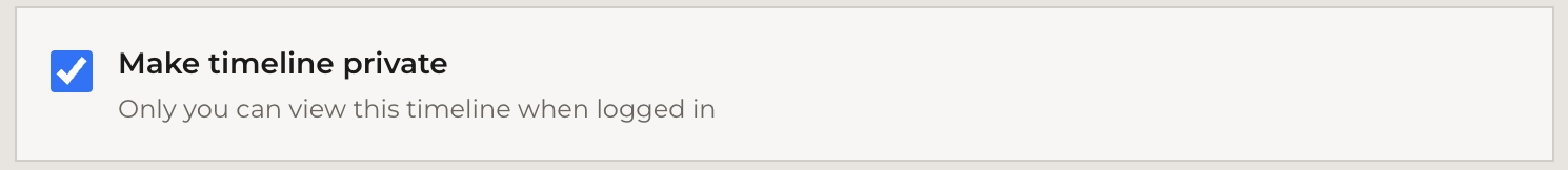 Make timeline private toggle in the editor