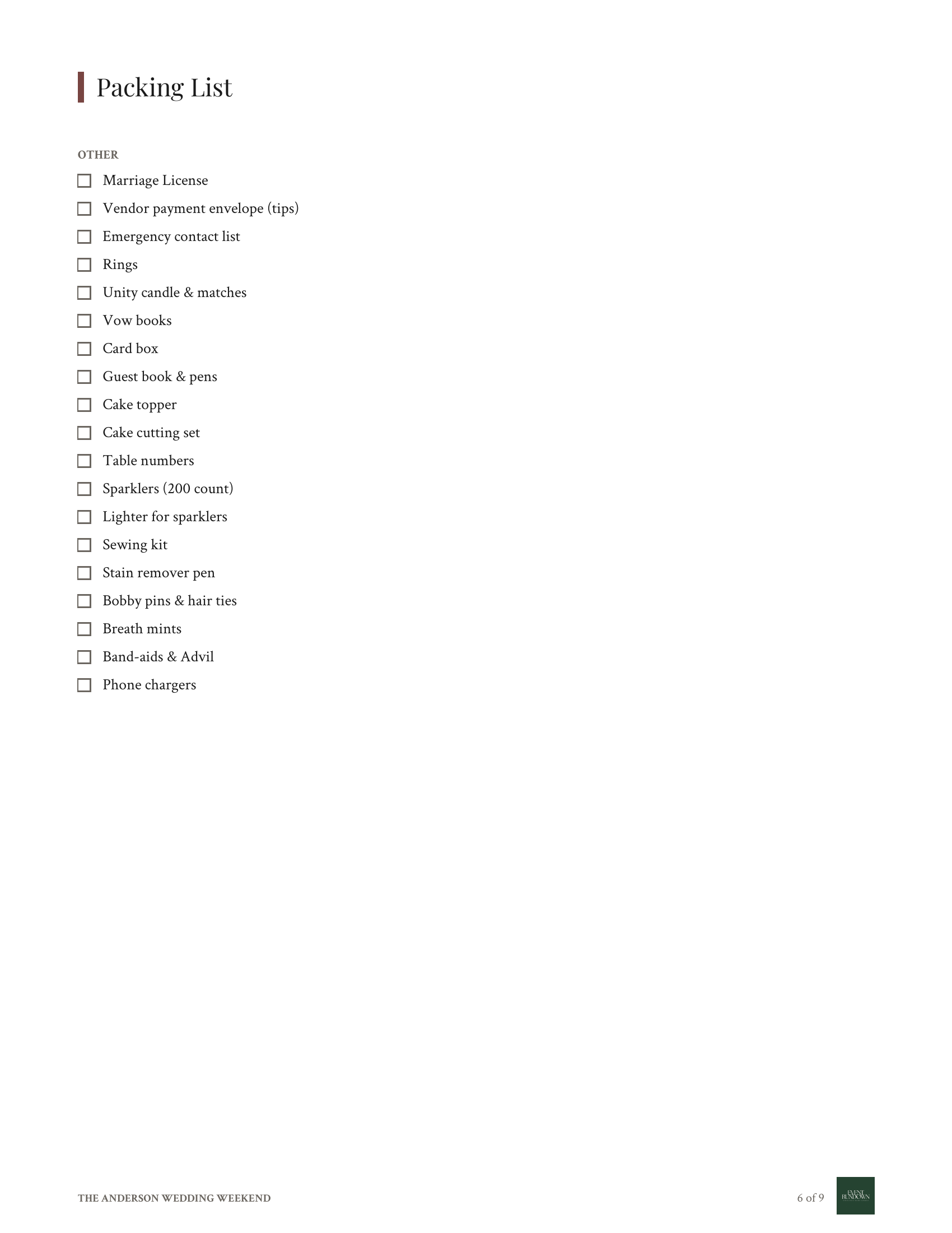Anderson Wedding branded PDF — page 6 of 9